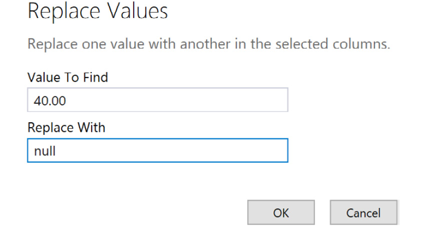 Figure 8.4 – The Replace Values dialog in Power Query
