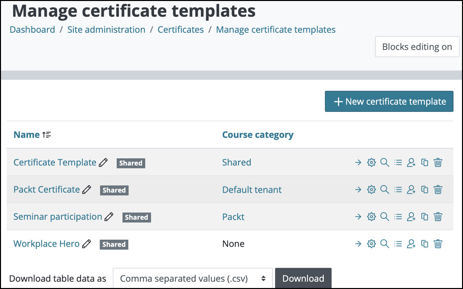 Figure 7.5 – Certificate templates
