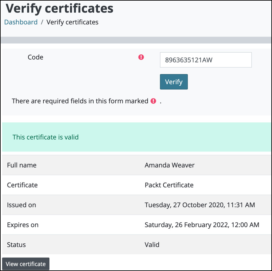 Figure 7.18 – Certificate validation
