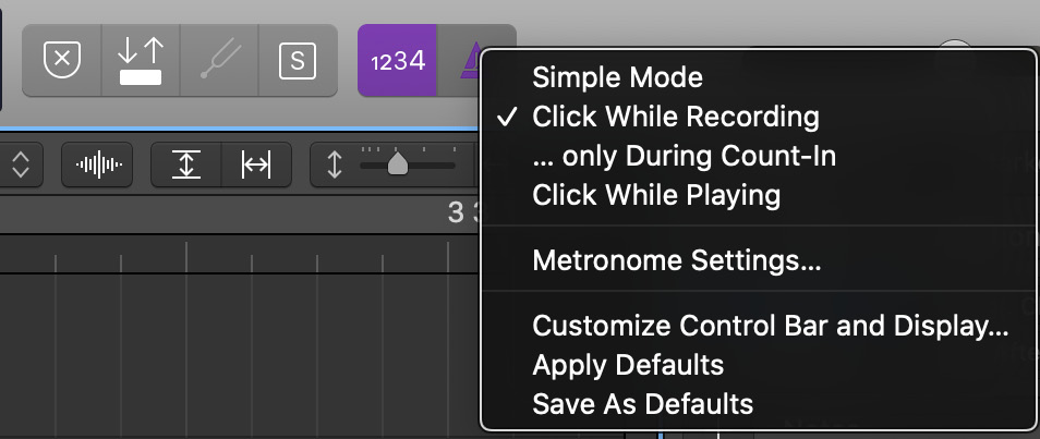 Figure 5.5 – Metronome settings
