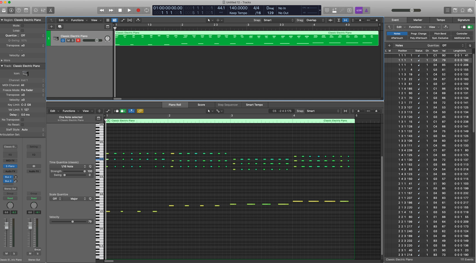 Figure 5.6 – A MIDI recording with flawed timing
