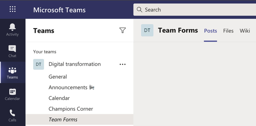 Figure 3.10 – New team created from a template with pre-built channels
