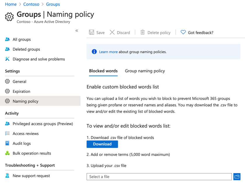 Figure 3.29 – Configuring a group naming policy
