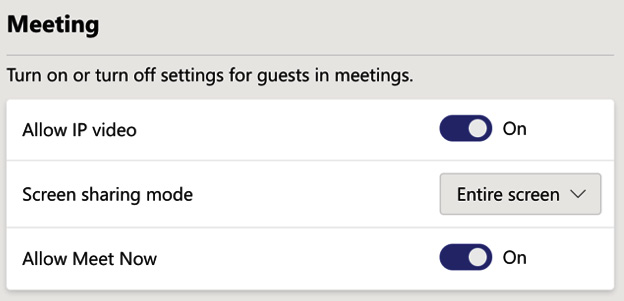Figure 4.25 – Guest meeting options
