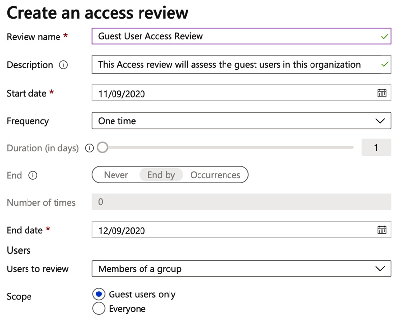 Figure 4.32 – Access review options
