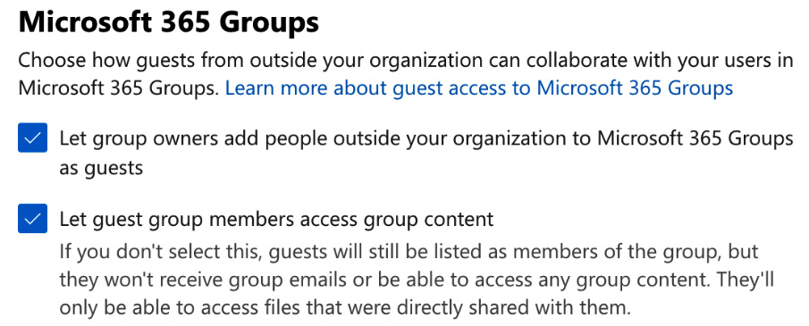 Figure 4.6 – Microsoft 365 group settings 
