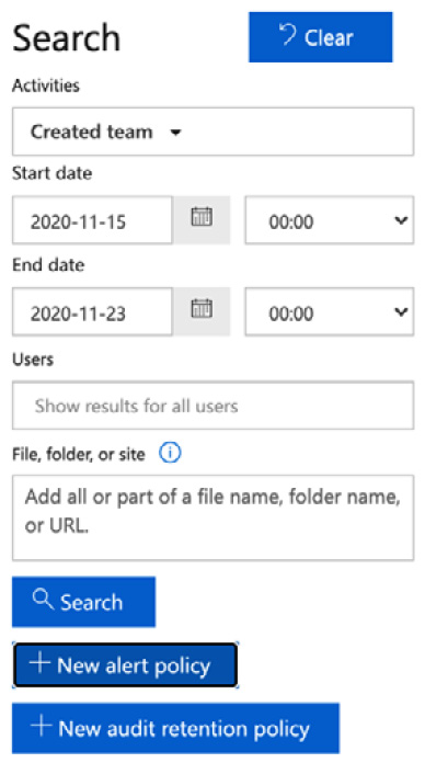 Figure 5.28 – Choosing + New alert policy
