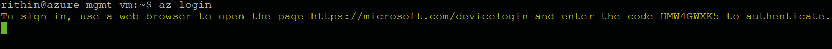Logging in to Azure using the Azure CLI