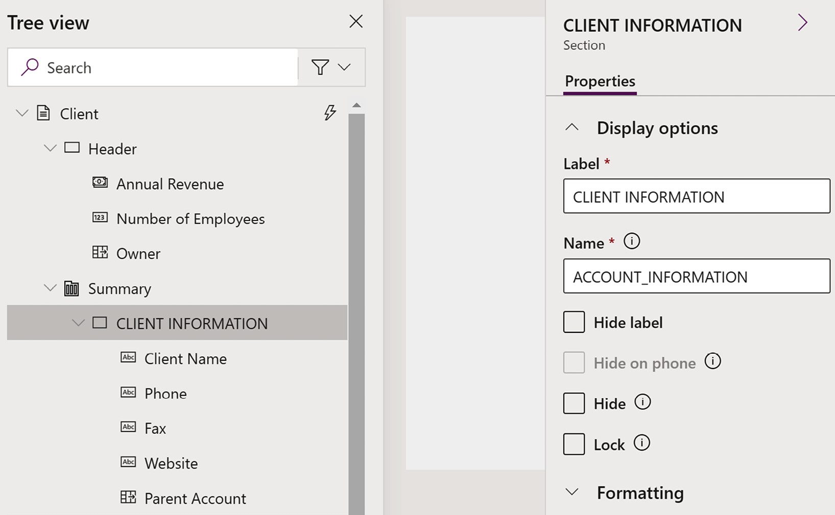 Figure 3.25 – Changing Account to Client in App Designer
