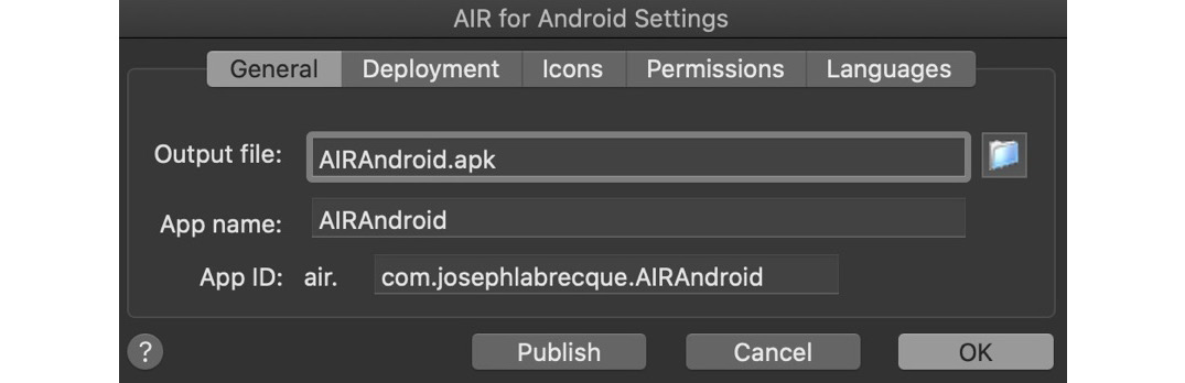 Figure 2.13 – AIR for Android produces an APK file
