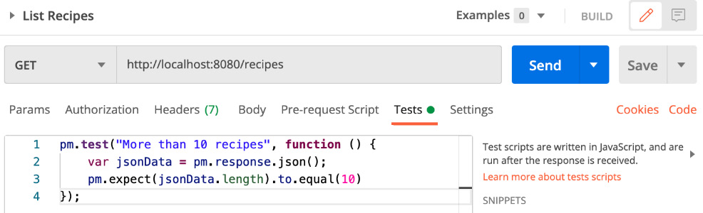 Figure 7.18 – Scripting in Postman
