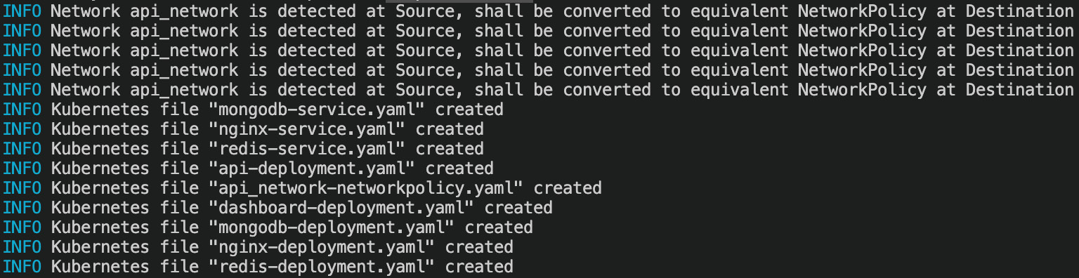 Figure 8.39 – Translating Docker Compose to Kubernetes resources with Kompose

