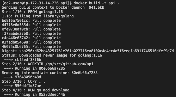 Figure 8.7 – Docker build logs
