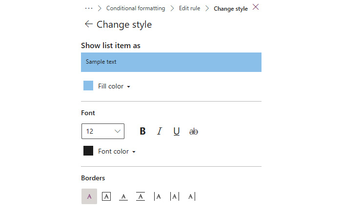 Figure 7.8 – Conditional view formatting advanced styles