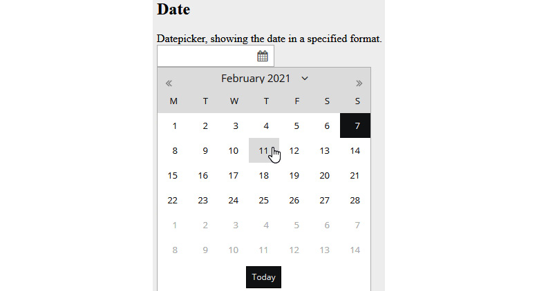 Figure 8.10: The date picker in action
