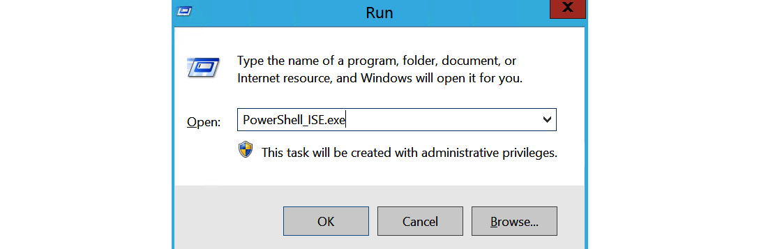 Opening the PowerShell ISE editor