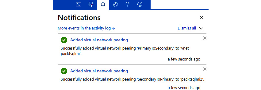 Notification for peering connections