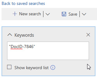Figure 11.6 – Keyword search terms entry
