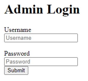 Figure 7.2 – Admin login screen
