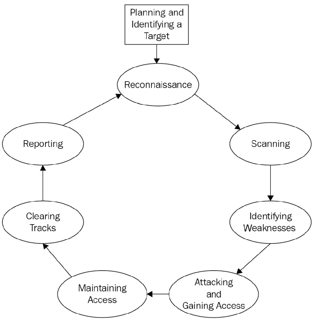 Figure 1.7 – Hacking steps
