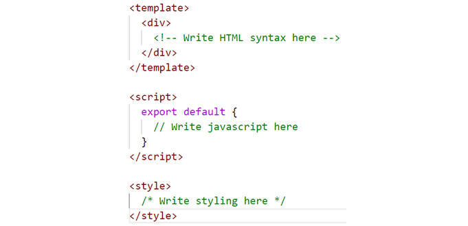 Figure 1.4: Default .vue file structure
