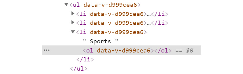 Figure 1.30: Displaying empty DOM elements in your virtual DOM
