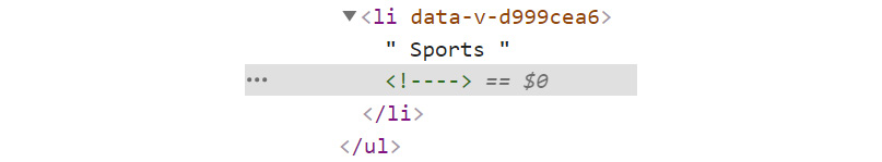 Figure 1.31: Output displaying no HTML comment in production builds
