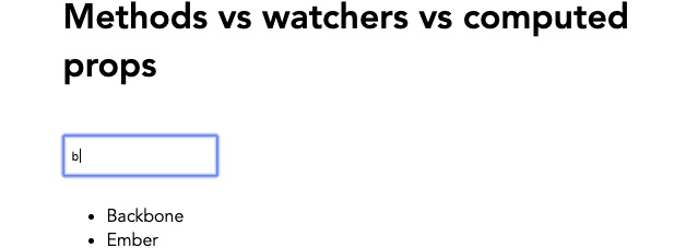 Figure 2.9: You should now be able to filter the list using a Vue method
