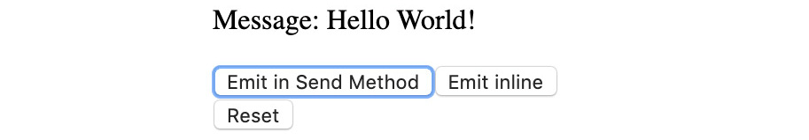 Figure 4.32: Hello World! message being emitted from child-parent
