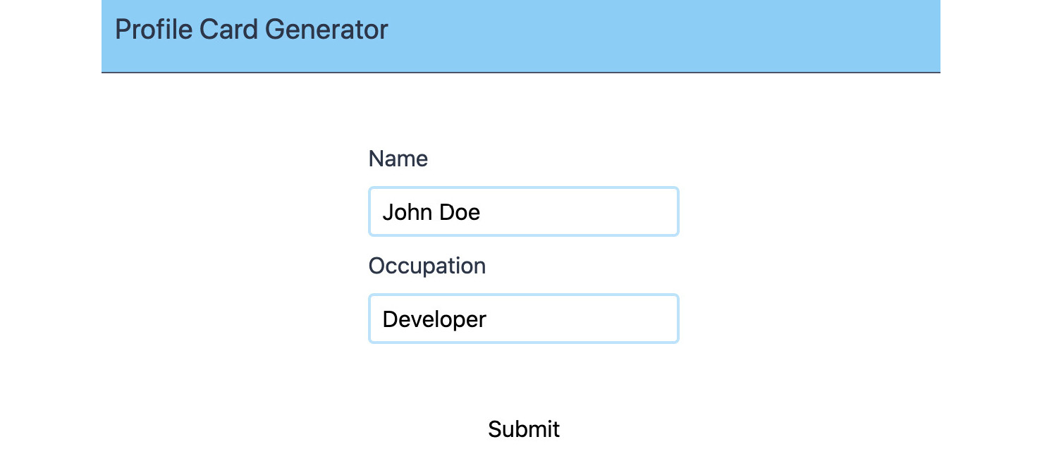 Figure 8.10: AppProfileForm with the new Occupation field
