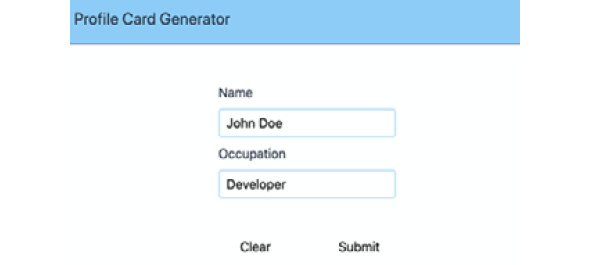 Figure 8.12: AppProfileForm with Name and Occupation fields filled in
