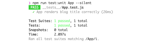 Figure 12.3: Blog heading test passing
