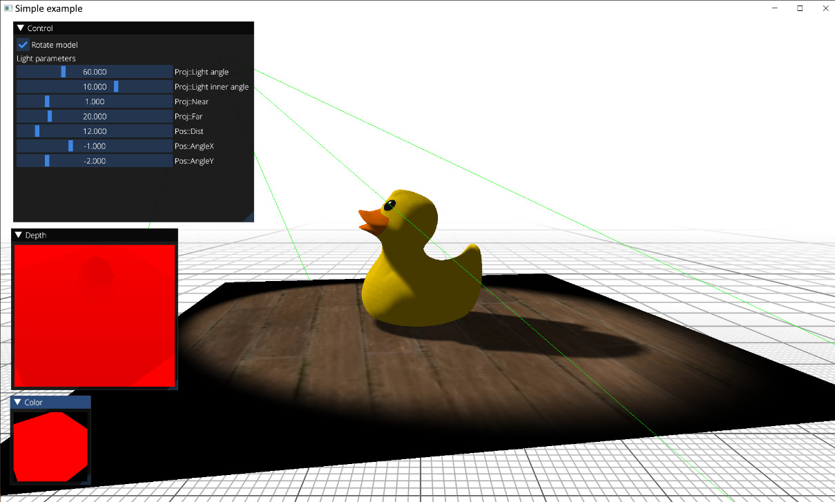 Figure 8.2 – Rendering a shadow-mapped duck
