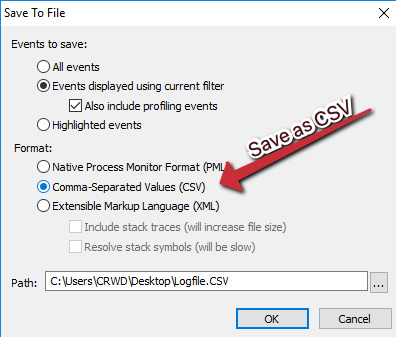 Figure 6.15 – The file must be in CSV format to be compatible with ProcDOT