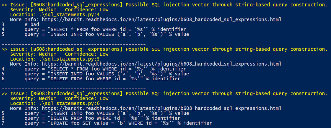 Figure 11.6 – Executing plugins for detecting security issues associated with SQL injection
