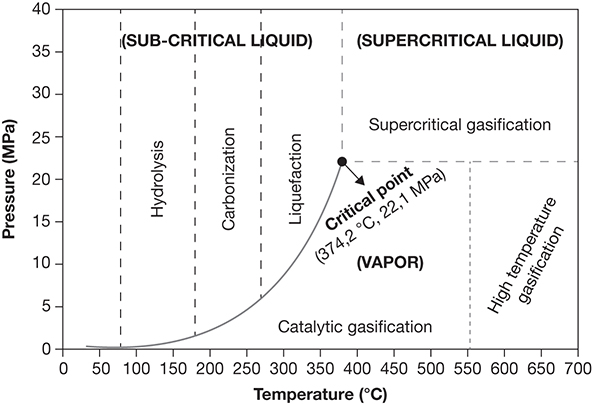 A graph captures the impact of operating condition on biomass hydrothermal processing.