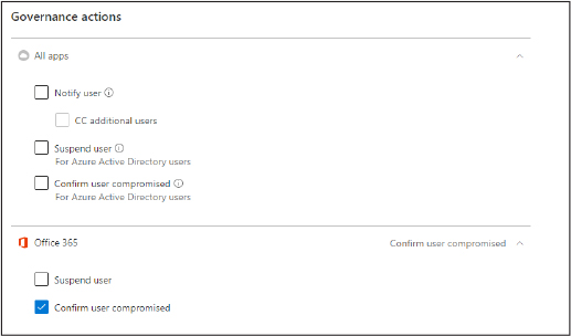 This is a screenshot of the Governance Actions setting.