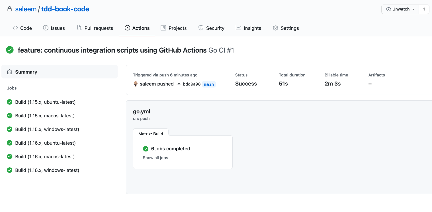 Go Builds for our GitHub project