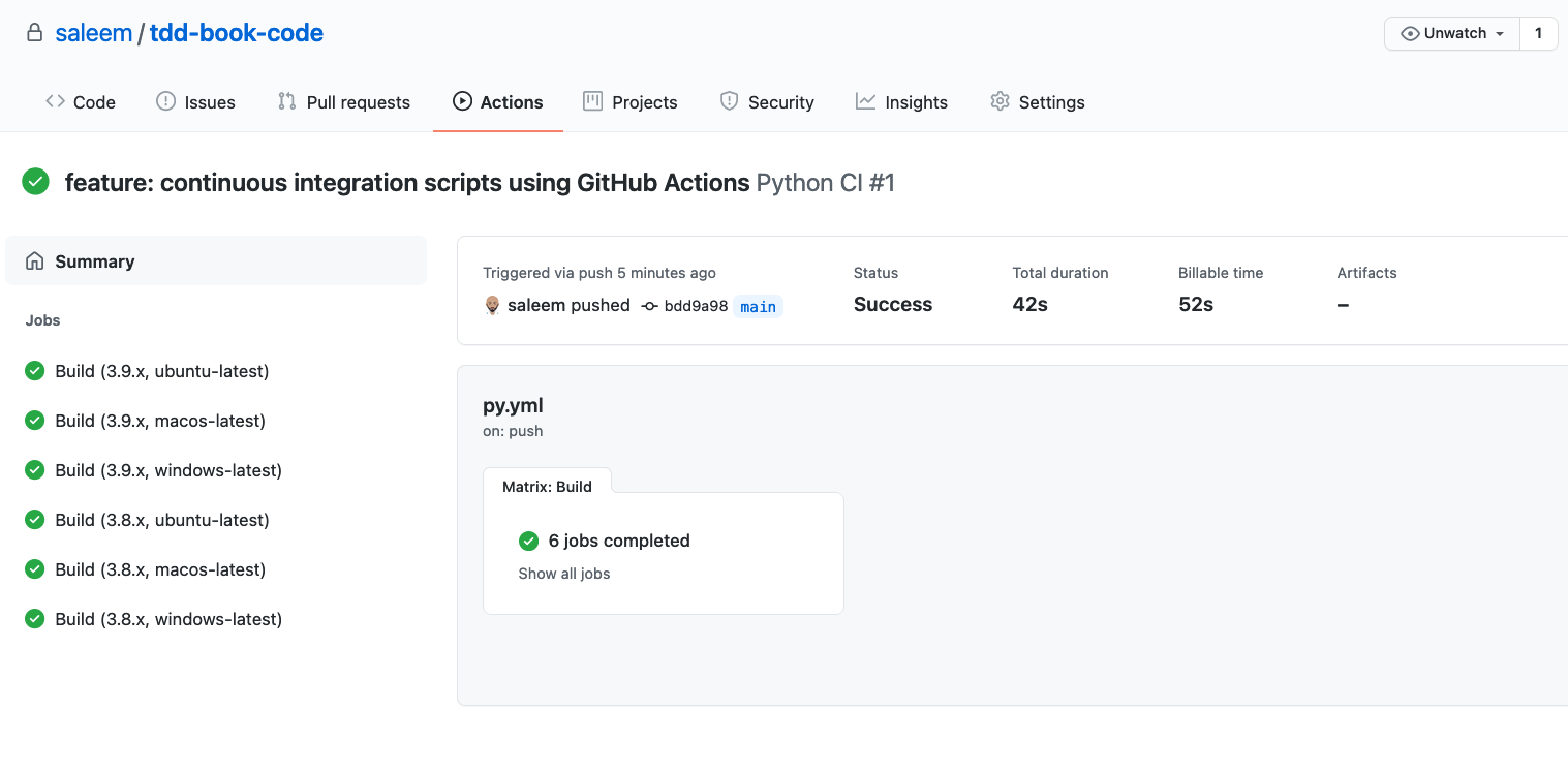 Python Builds for our GitHub project