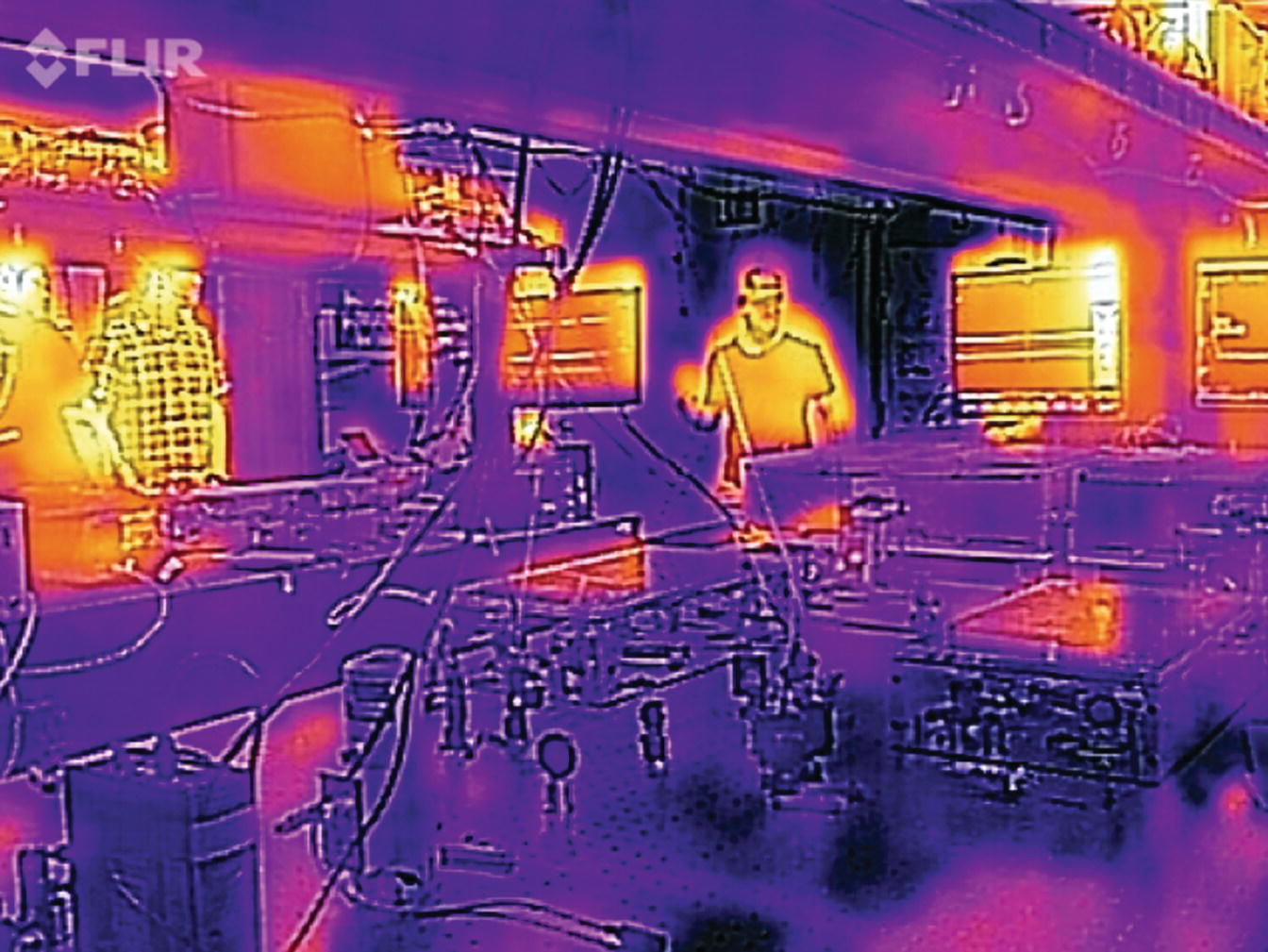 Image of an author’s laboratory in the mid-IR rays at 8–12 μm.