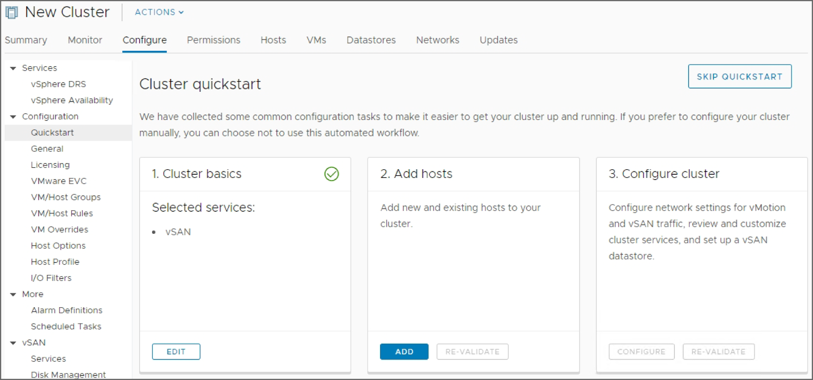Snapshot of the quickstart guide which will walk you through setting up a cluster.