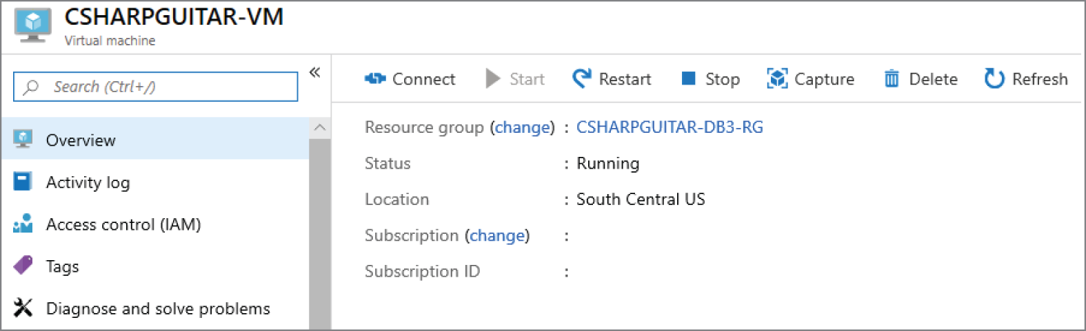 Snapshot of Azure Portal view of changing resource group or subscription.