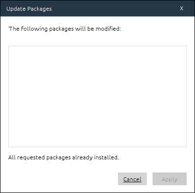 Snapshot of the screen where all the packages are installed and up-to-date.