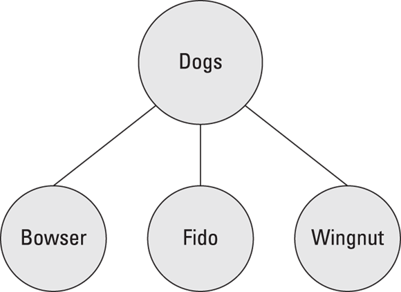 Snapshot of dogs as objects of the class dogs.