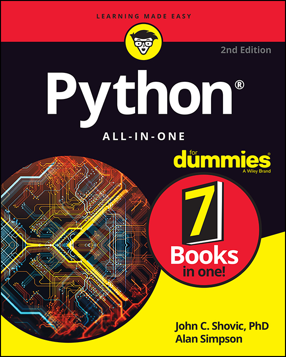 Cover: Python All-in-One For Dummies, 2nd Edition by John Shovic and Alan Simpson