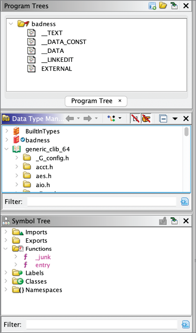 Snapshot of executable file details.