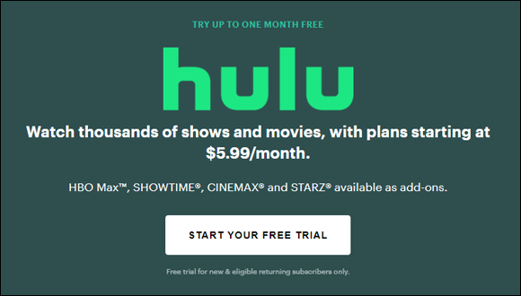 Photo depicts all major streaming services offer a free trial period.