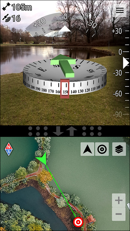 Snapshot of the augmented reality in 3D navigation.