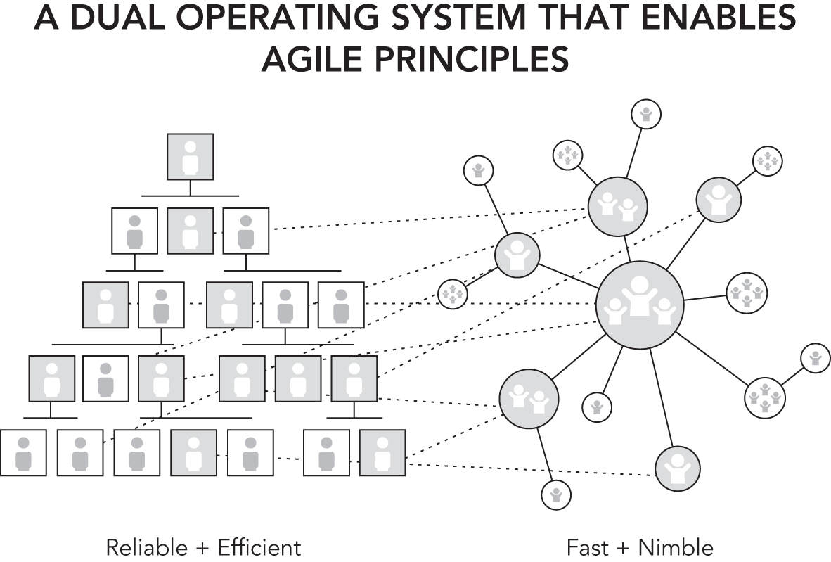Schematic illustration of a Dual Operating System that enables Agile Principles.
