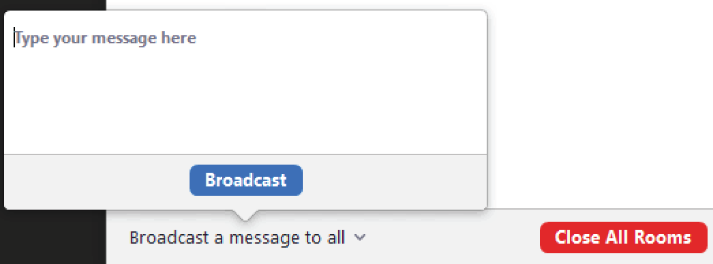 Snapshot of clicking broadcast a message to all option.